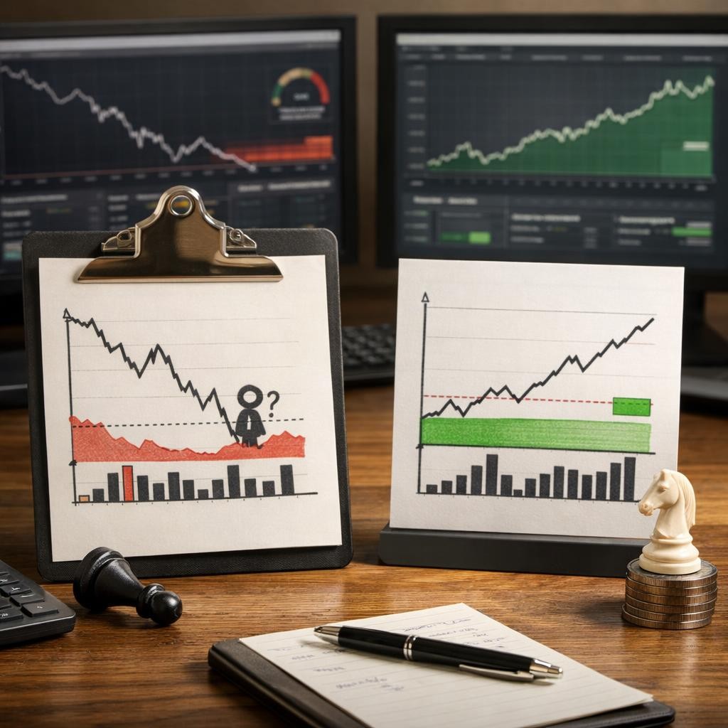 position sizing for funded traders reactive vs planned decisions illustration for Position sizing for funded traders: protecting drawdown limits without shrinking every good setup into noise