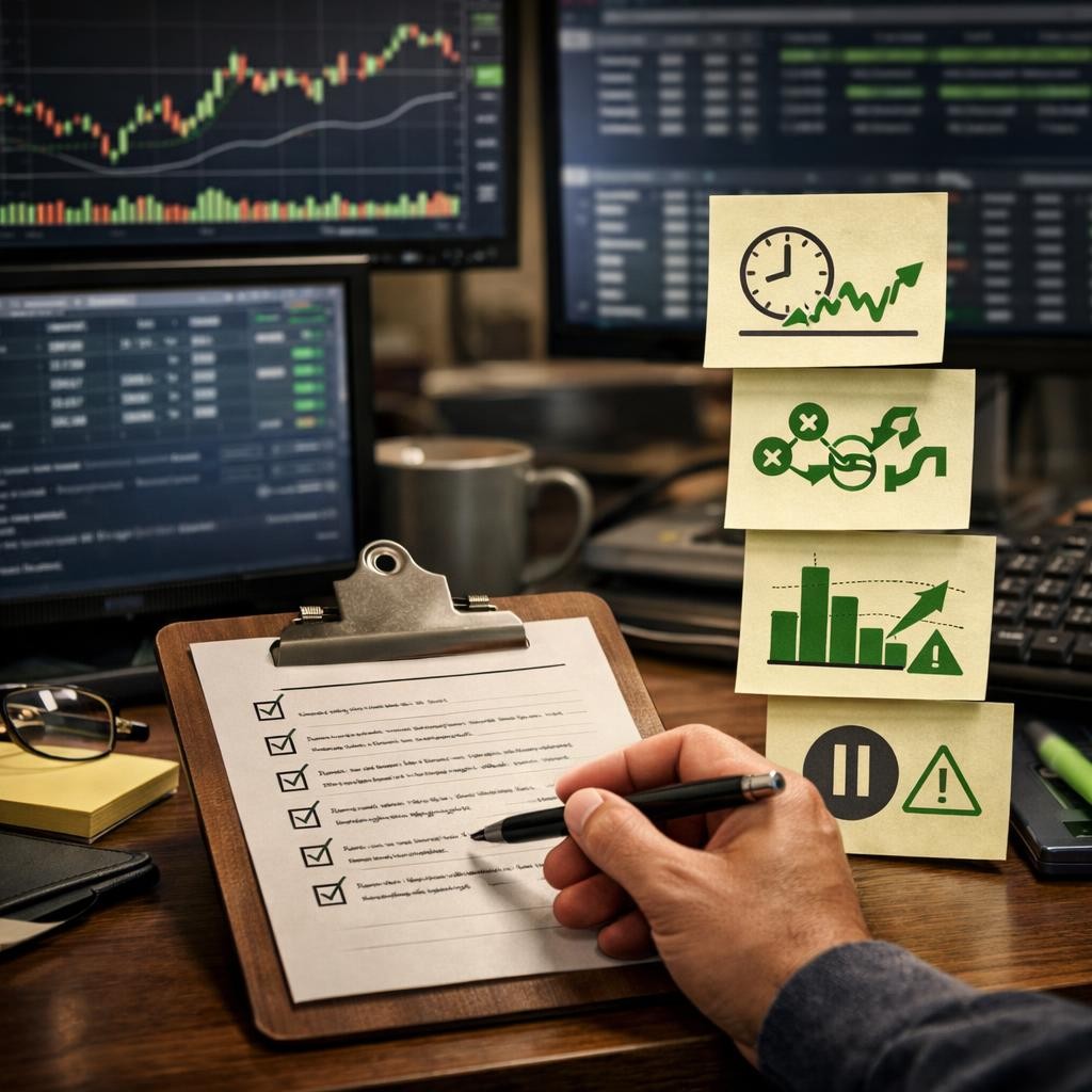 when not to automate a strategy pre-live checklist illustration for When not to automate a setup: the signs a strategy still needs discretionary review before going live
