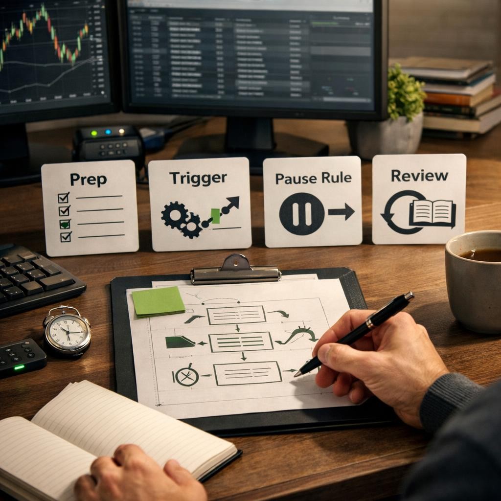 funded trader automation session framework illustration for What funded traders should know about automation, drawdown discipline, and account hygiene