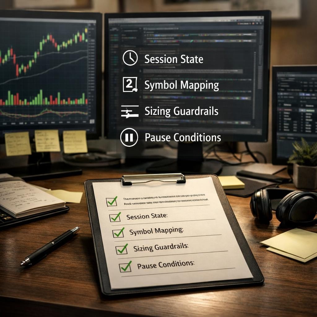 backtesting TradingView alerts pre-live checklist illustration for Backtesting TradingView alerts: what you can validate before going live and what only live execution reveals