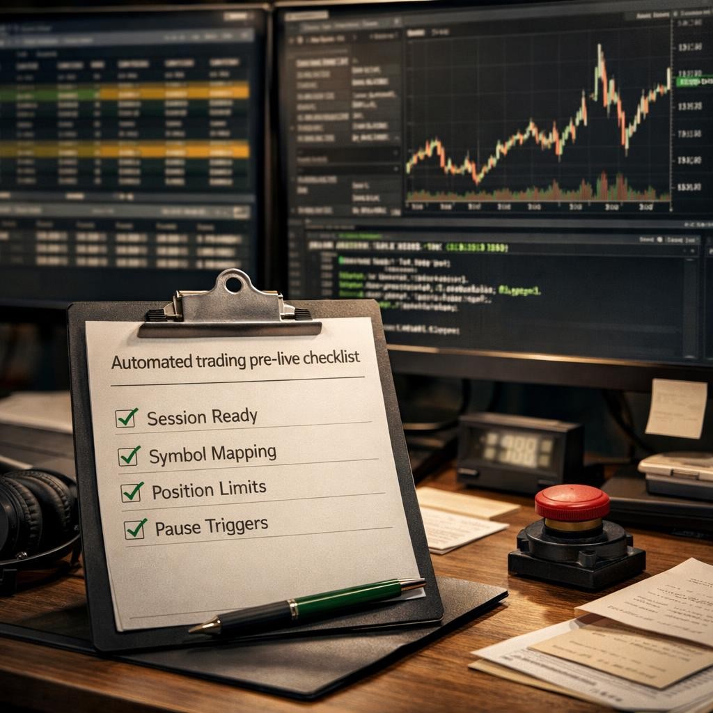 trading automation pre-live checklist illustration for How automated trading workflows actually break when markets get fast