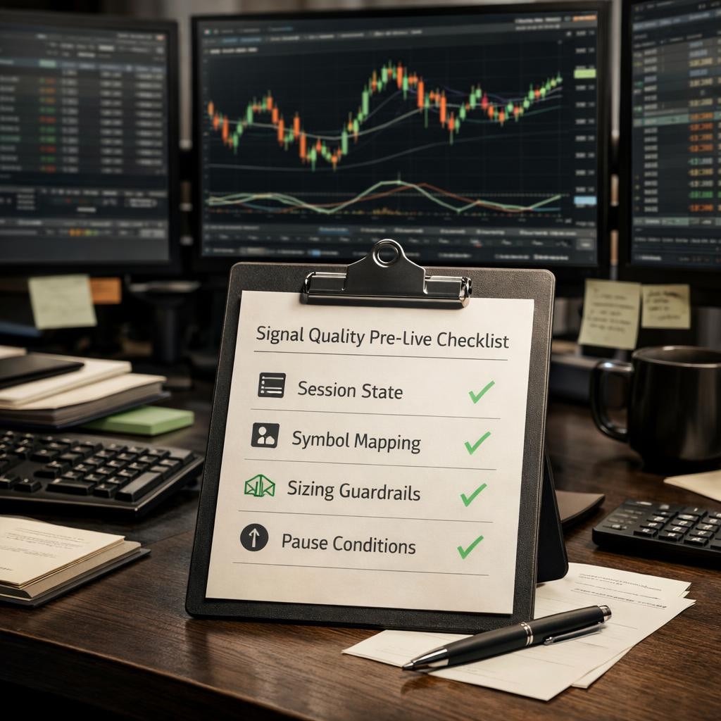 signal quality pre-live checklist illustration for Why signal quality matters more than adding another broker or another automation layer