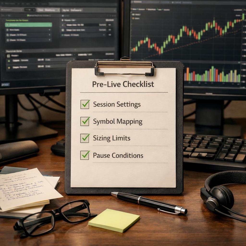 broker failover planning pre-live checklist illustration for Broker failover planning for automated trading: what to document before connection issues become execution problems